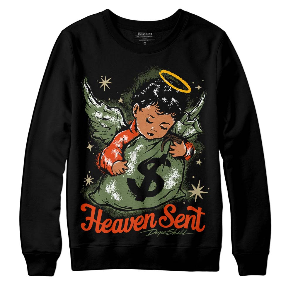 Olive Sneakers DopeSkill Sweatshirt Heaven Sent Graphic Streetwear - Black