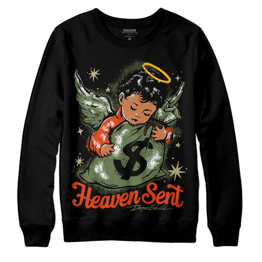 Olive Sneakers DopeSkill Sweatshirt Heaven Sent Graphic Streetwear - Black