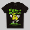 Neon Green Sneakers DopeSkill Toddler Kids T-shirt Work Hard In Silence Graphic Streetwear - Black