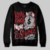 Jordan 5 Retro Fire Red Black Tongue (2025) DopeSkill Sweatshirt Real Ones Move In Silence Graphic Streetwear - Black