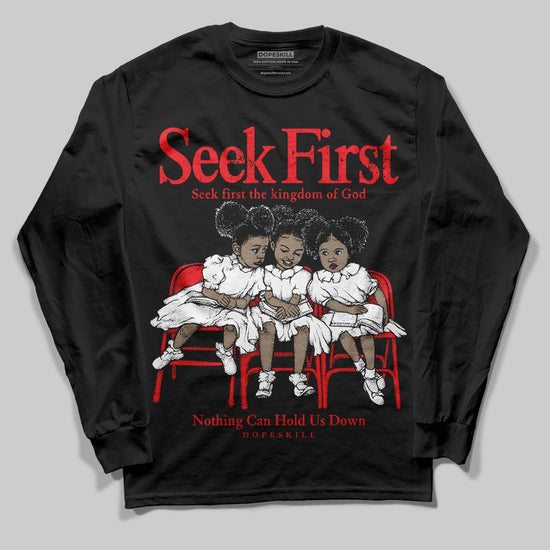 Red Sneakers DopeSkill Long Sleeve T-Shirt New Seek First Graphic Streetwear - black
