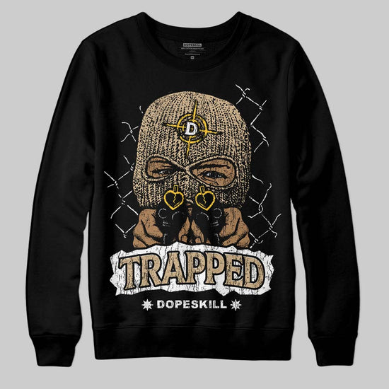 TAN Sneakers DopeSkill Sweatshirt New Trapped Graphic Streetwear - Black
