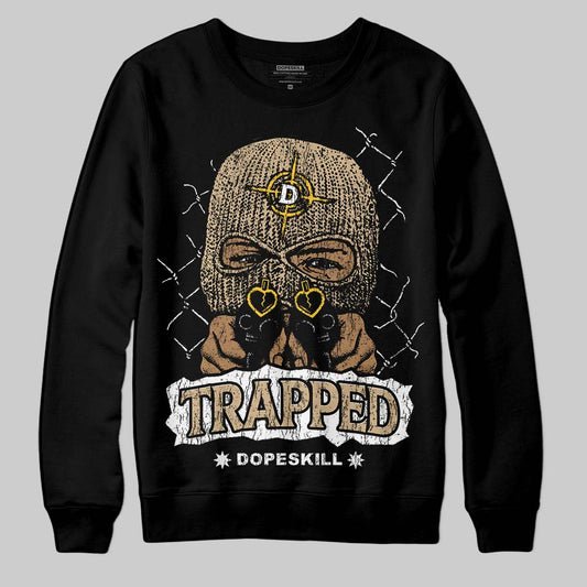 TAN Sneakers DopeSkill Sweatshirt New Trapped Graphic Streetwear - Black