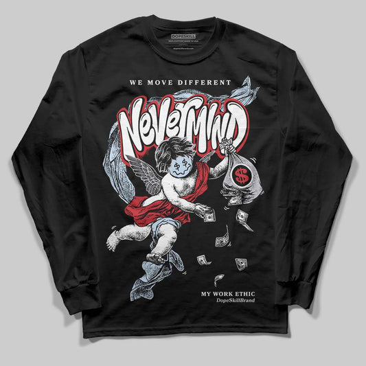 Jordan 5 Retro OG Black Metallic Reimagined DopeSkill Long Sleeve T-Shirt Nevermind Graphic Streetwear - Black