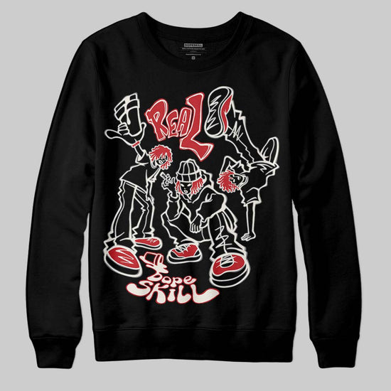 Jordan 4 “Flight Club” DopeSkill Sweatshirt Real Y2K Players Graphic Streetwear - Black