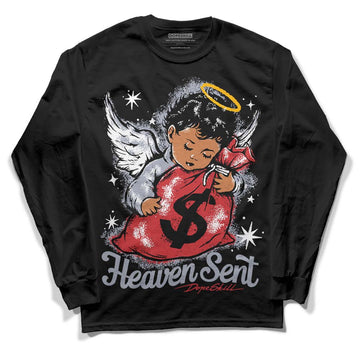 Jordan 4 “Bred Reimagined” DopeSkill Long Sleeve T-Shirt Heaven Sent Graphic Streetwear - Black