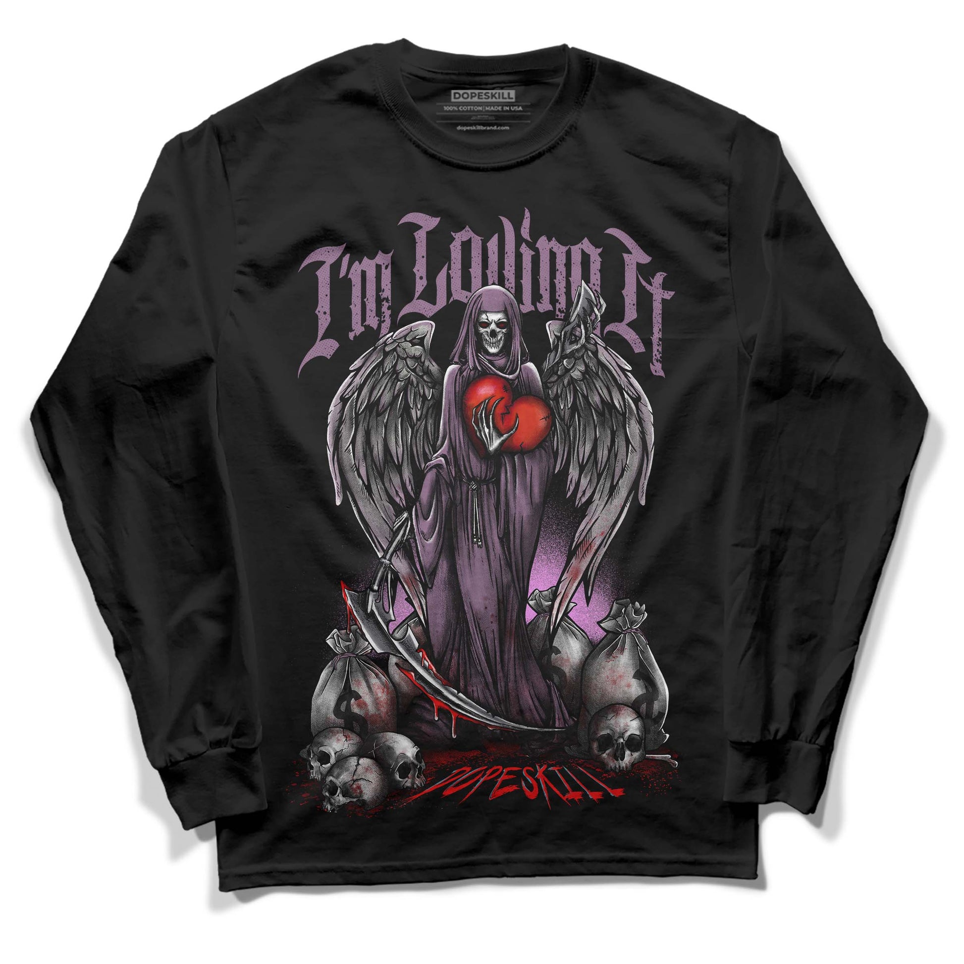 Jordan 2 “Mauve/Off-Noir” DopeSkill Long Sleeve T-Shirt New Black Queen Graphic Streetwear - Black