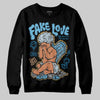 Jordan 4 Denim “Worn Blue” DopeSkill Sweatshirt False Love Graphic Streetwear - Black