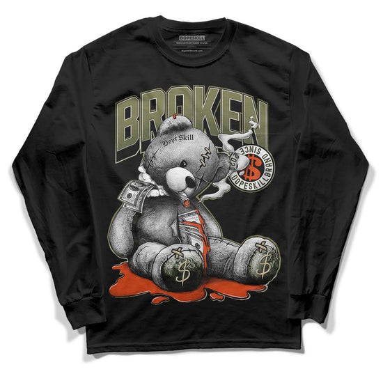 Olive Sneakers DopeSkill Long Sleeve T-Shirt Sick Bear Graphic Streetwear - Black