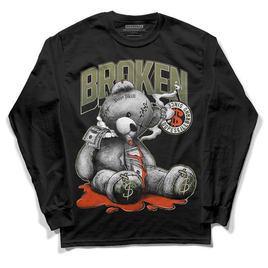 Olive Sneakers DopeSkill Long Sleeve T-Shirt Sick Bear Graphic Streetwear - Black