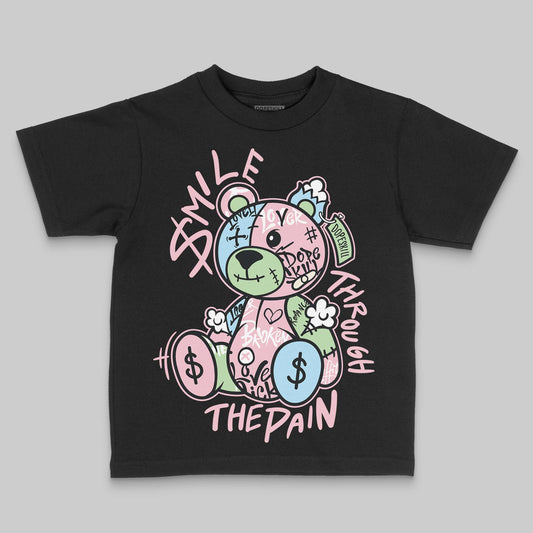 Jordan 4 Retro Valentine's Day (2026) (GS) DopeSkill Toddler Kids T-shirt Smile Through The Pain Graphic Streetwear - black