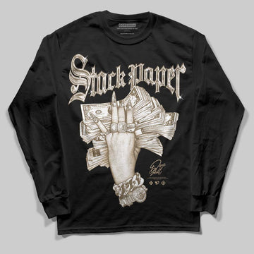 TAN Sneakers DopeSkill Long Sleeve T-Shirt Stack Paper Graphic Streetwear - Black