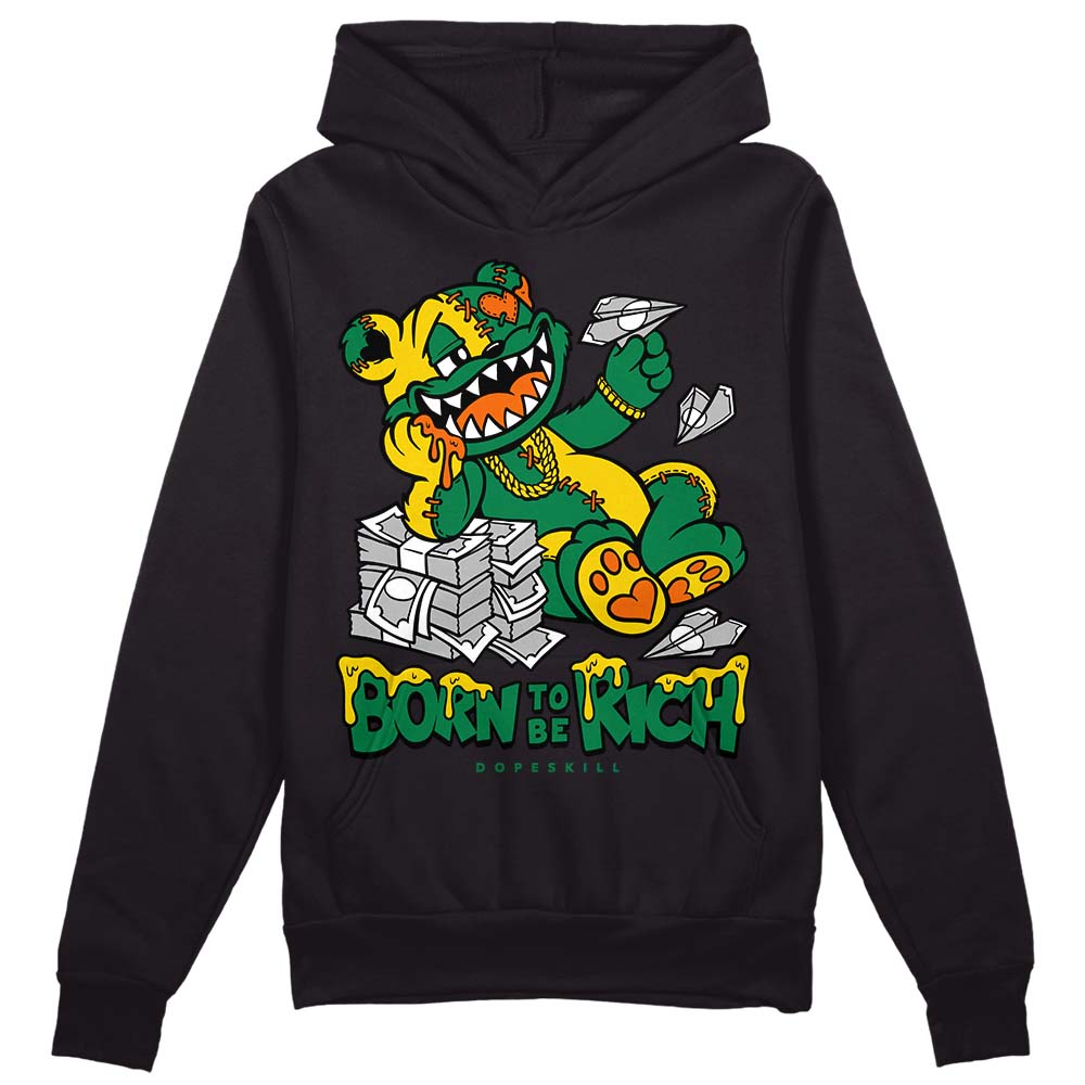 Green Sneakers DopeSkill Hoodie Sweatshirt Born To Be Rich Graphic Streetwear - Black 