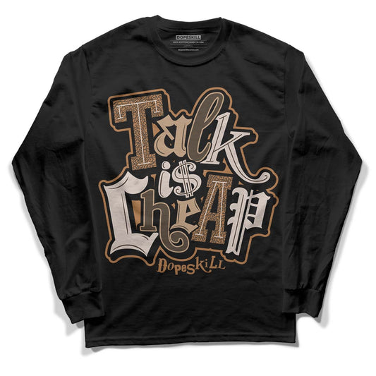 Jordan 3 Retro Palomino DopeSkill Long Sleeve T-Shirt Talk Is Chip Graphic Streetwear - Black