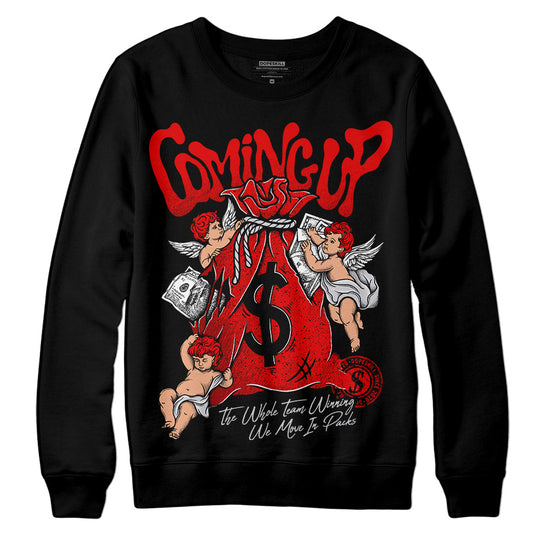 Jordan 4 Retro Red Cement DopeSkill Sweatshirt Money Bag Coming Up Graphic Streetwear - Black 