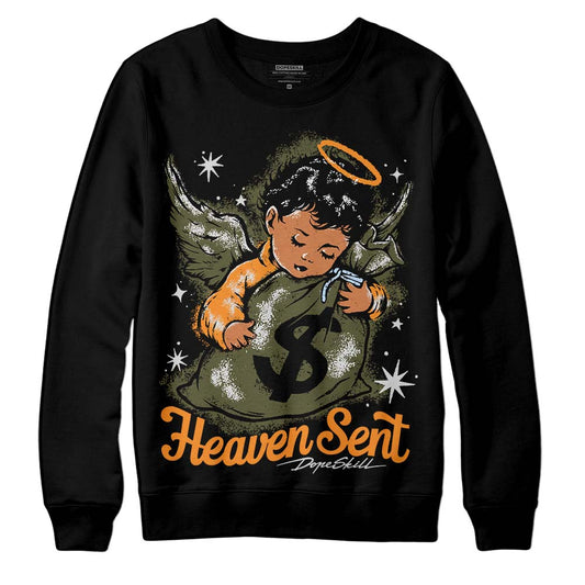 Jordan 5 "Olive" DopeSkill Sweatshirt Heaven Sent Graphic Streetwear - Black