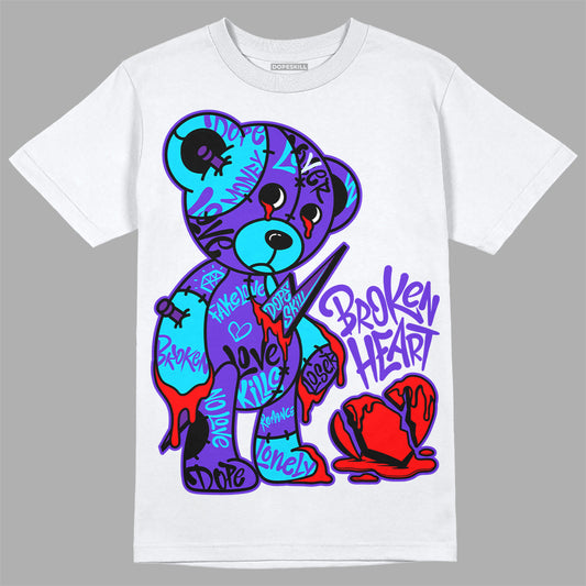 Jordan 6 "Aqua" DopeSkill T-Shirt Broken Heart Graphic Streetwear  - White 