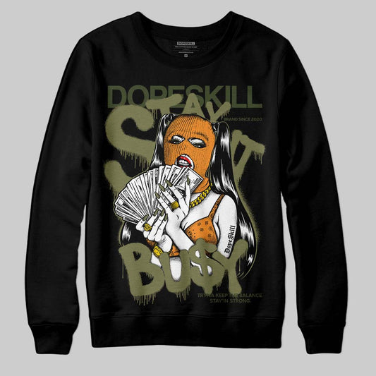 Olive Sneakers DopeSkill Sweatshirt Stay It Busy Graphic Streetwear - Black