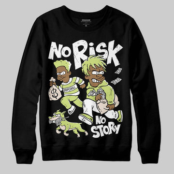 Jordan 5 “Luminous Green” DopeSkill Sweatshirt No Risk No Story Graphic Streetwear - Black