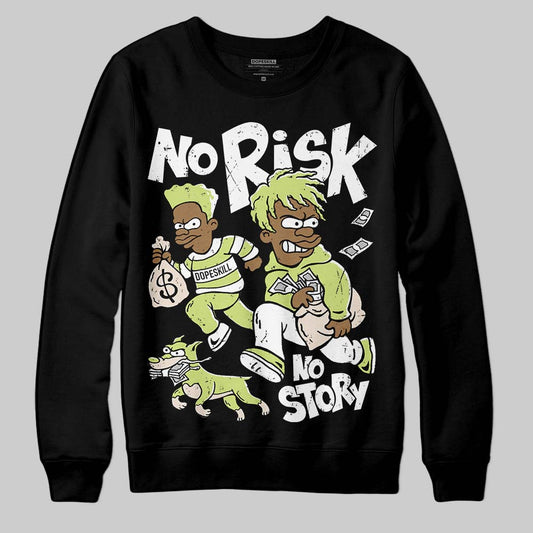 Jordan 5 “Luminous Green” DopeSkill Sweatshirt No Risk No Story Graphic Streetwear - Black