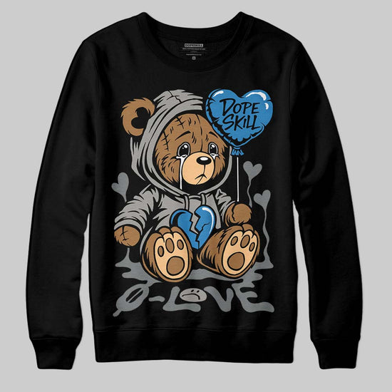 Jordan 9 Cool Grey DopeSkill Sweatshirt Broken Bear Graphic Streetwear - Black