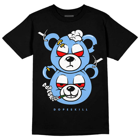 Jordan 9 Powder Blue DopeSkill T-Shirt New Double Bear Graphic Streetwear - Black