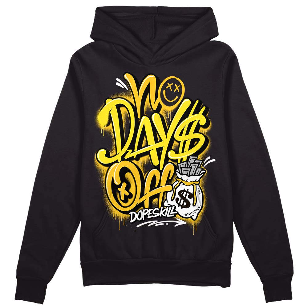 Jordan 4 Retro “Vivid Sulfur” DopeSkill Hoodie Sweatshirt No Days Off Graphic Streetwear - Black