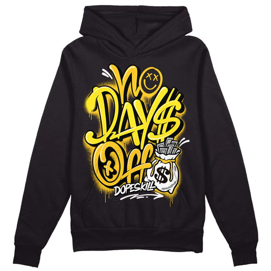 Jordan 4 Retro “Vivid Sulfur” DopeSkill Hoodie Sweatshirt No Days Off Graphic Streetwear - Black