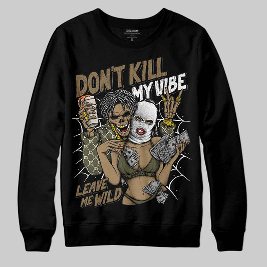 Adidas Samba OG Focus Olive Gum DopeSkill Sweatshirt Don't Kill My Vibe Graphic Streetwear - Black