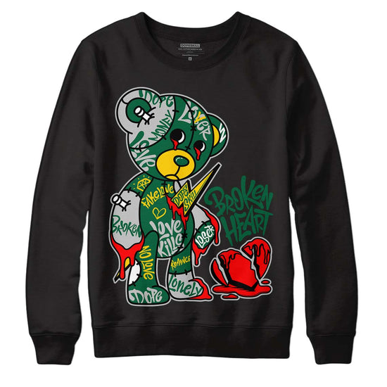 Jordan 1 Retro High OG Gorge Green DopeSkill Sweatshirt Broken Heart Graphic Streetwear - Black