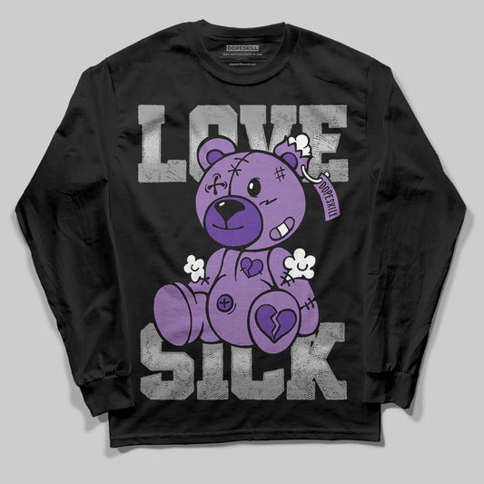 PURPLE Sneakers DopeSkill Long Sleeve T-Shirt Love Sick Graphic Streetwear - Black