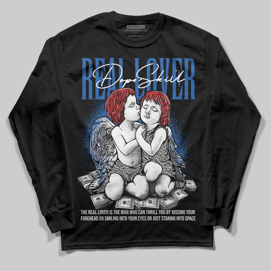 Jordan 3 "True Blue" DopeSkill Long Sleeve T-Shirt Real Lover Graphic Streetwear - Black