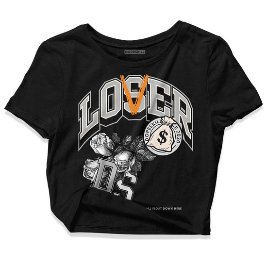 Dunk Low Cool Grey DopeSkill Women's Crop Top Loser Lover Graphic Streetwear - Black