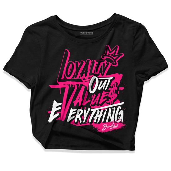 Jordan 1 Low GS “Fierce Pink” Dopeskill Women's Crop Top LOVE Graphic Streetwear - Black