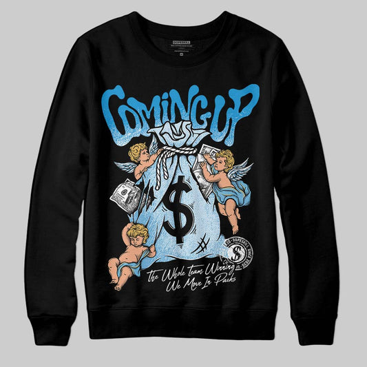 Jordan 4 Denim “Worn Blue” DopeSkill Sweatshirt Money Bag Coming Up Graphic Streetwear - Black