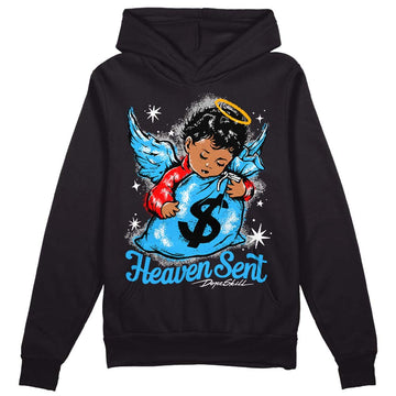 Jordan 2 Low "University Blue" DopeSkill Hoodie Sweatshirt Heaven Sent Graphic Streetwear - Black