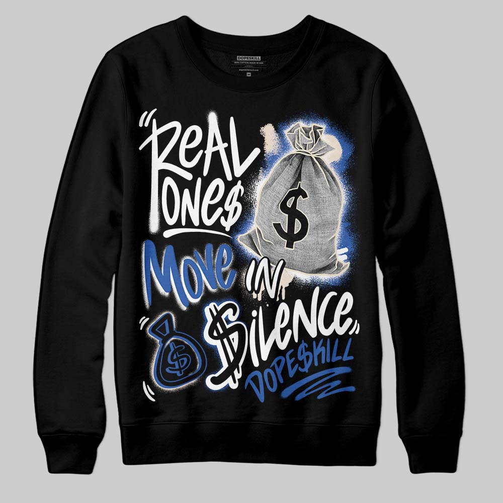 Jordan 1 Low Travis Scott x Fragment DopeSkill Sweatshirt Real Ones Move In Silence Graphic Streetwear - Black