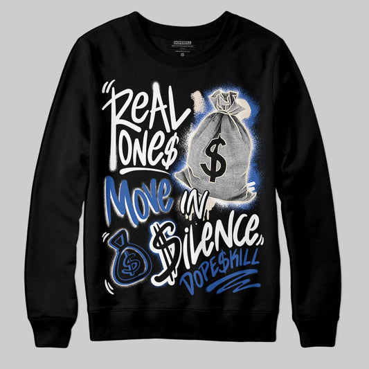 Jordan 1 Low Travis Scott x Fragment DopeSkill Sweatshirt Real Ones Move In Silence Graphic Streetwear - Black