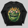 Green Sneakers DopeSkill Long Sleeve T-Shirt Hellfire Graphic Streetwear - Black