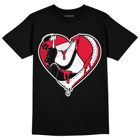 AJ 1 Low Bred Toe DopeSkill T-Shirt Heart AJ 1 Graphic