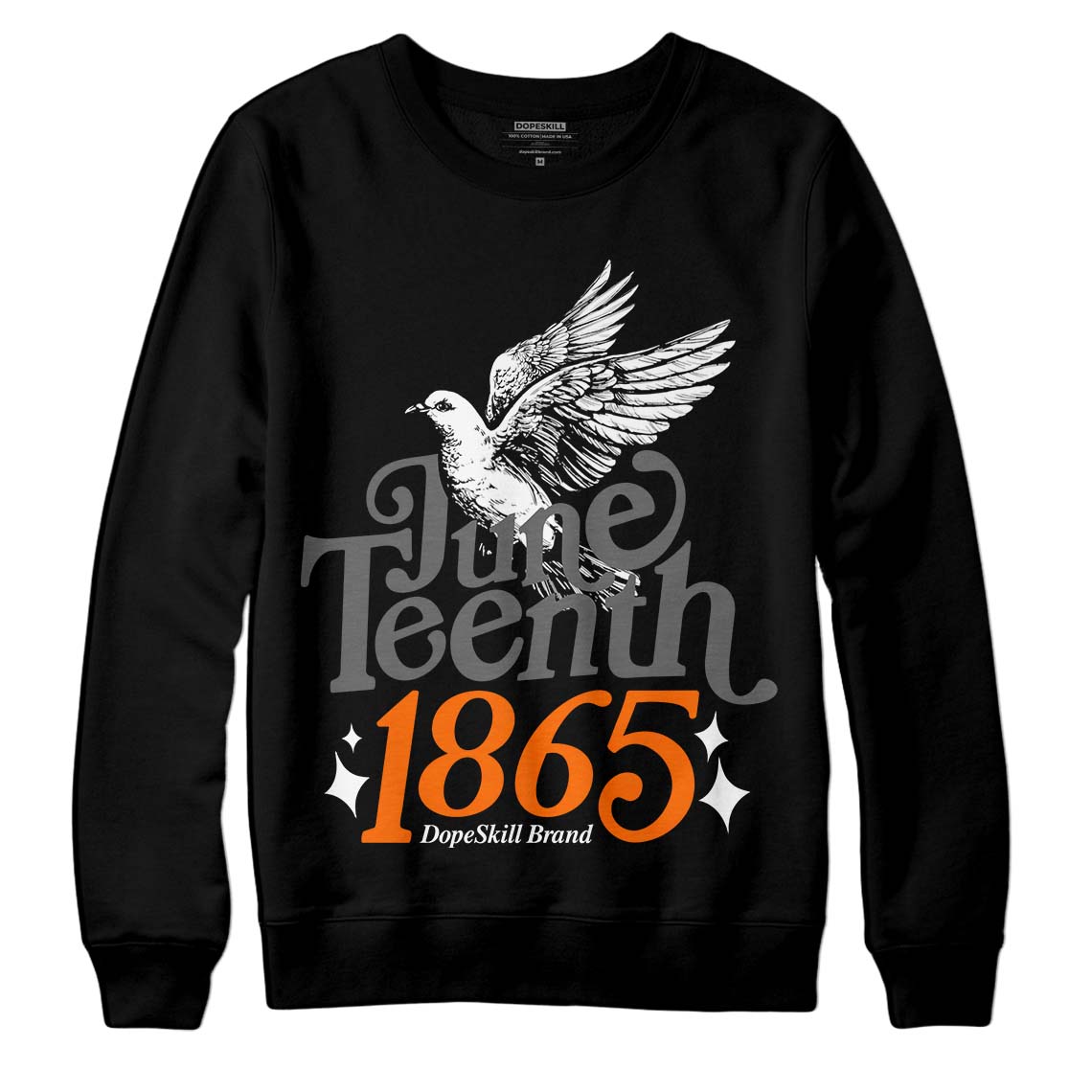 Jordan 3 Retro 'Fear Pack' DopeSkill Sweatshirt Juneteenth 1865 Graphic Streetwear - Black