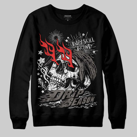 Jordan 4 Retro Cave Stone DopeSkill Sweatshirt Drip Season Graphic Streetwear - Black
