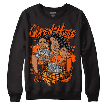 Jordan 12 Retro Brilliant Orange DopeSkill Sweatshirt Queen Of Hustle Graphic Streetwear - Black