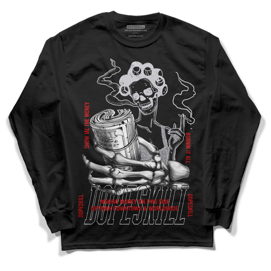 Jordan 2 Retro "Black Cement" DopeSkill Long Sleeve T-Shirt Show Me The Money Graphic Streetwear - Black