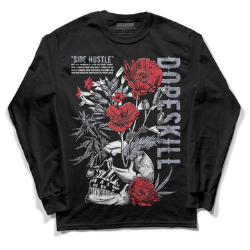 Jordan 4 “Bred Reimagined” DopeSkill Long Sleeve T-Shirt Side Hustle Graphic Streetwear - Black