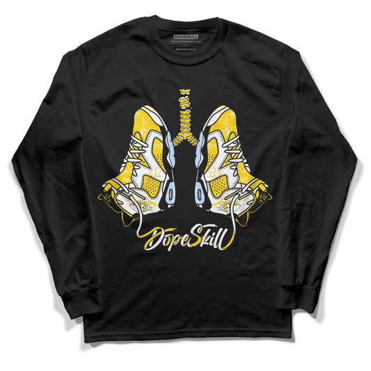Jordan 6 “Yellow Ochre” DopeSkill Long Sleeve T-Shirt Breathe Graphic Streetwear - Black