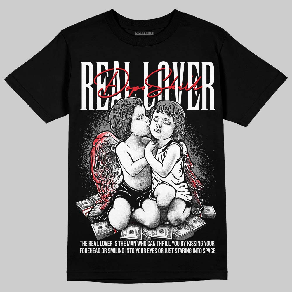 Rick Owens Leather Low Sneaker Black And Milk DopeSkill T-Shirt Real Lover Graphic Streetwear - Black