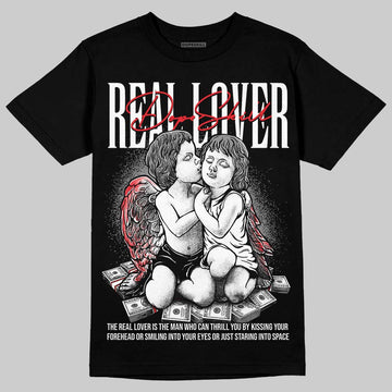 Rick Owens Leather Low Sneaker Black And Milk DopeSkill T-Shirt Real Lover Graphic Streetwear - Black