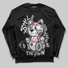 Jordan 4 OG “White Cement” DopeSkill Long Sleeve T-Shirt Smile Through The Pain Graphic Streetwear - Black