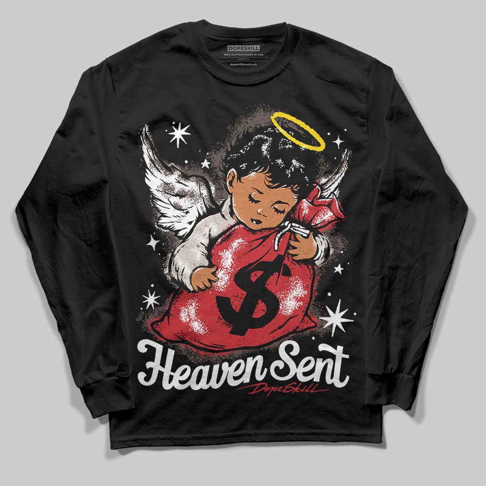 Adidas Samba OG Cloud White Better Scarlet Supplier Colour DopeSkill Long Sleeve T-Shirt Heaven Sent Graphic Streetwear - Black